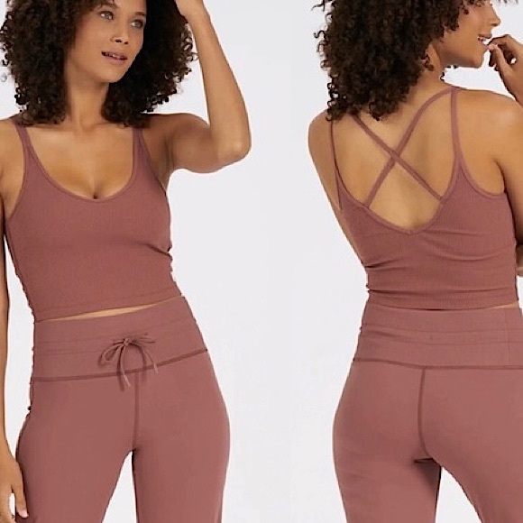 Vuori Rib Crop Tank Size XS Terracotta - Picture 1 of 8